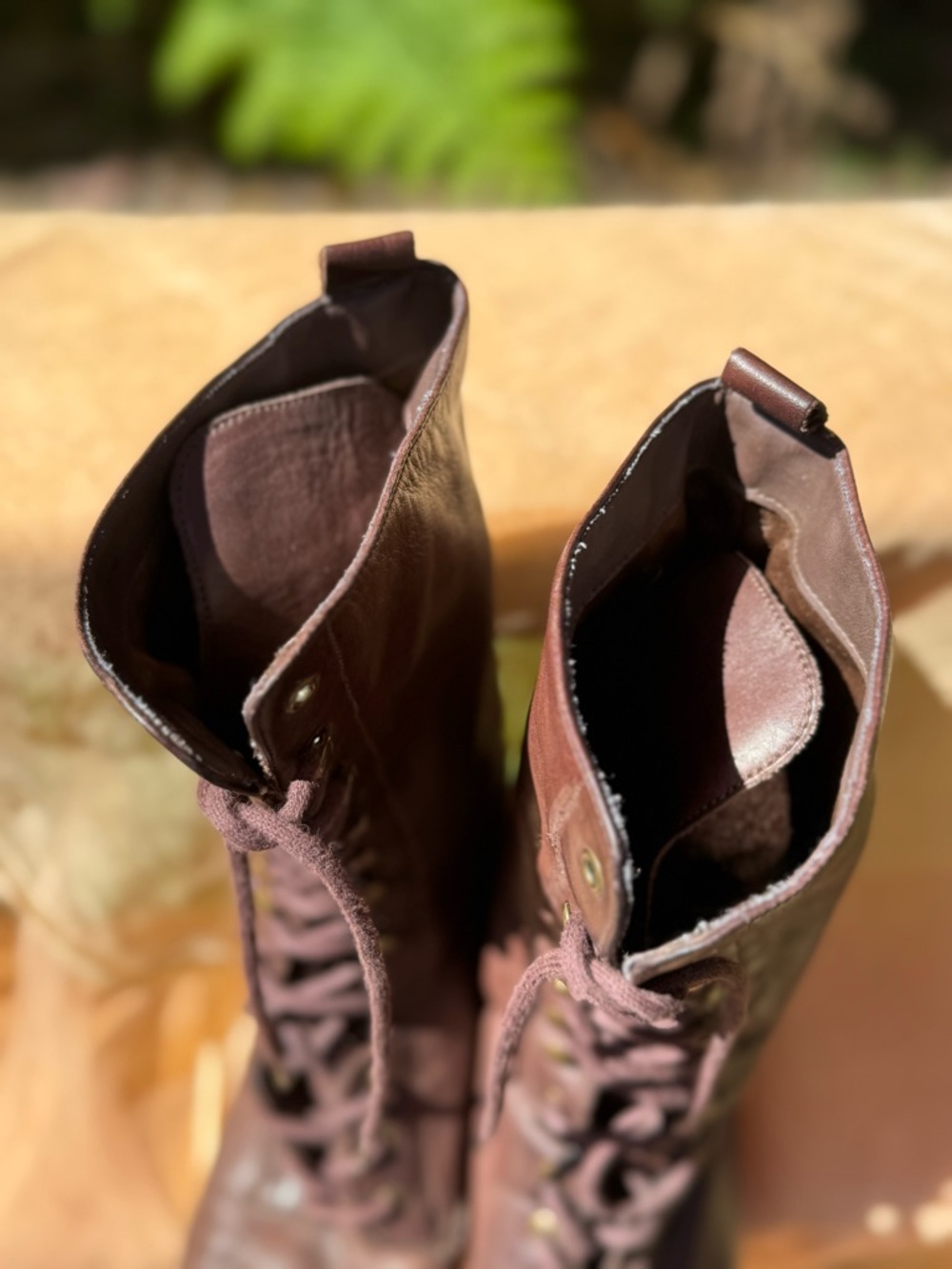 Nine West Brown Leather Lace Up Heeled Boots - Picture 9 of 16